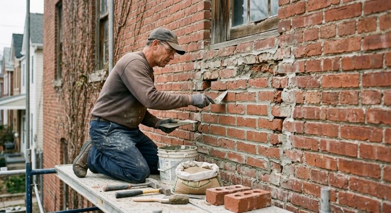 Our team working on Masonry Service projects in Omaha, NE