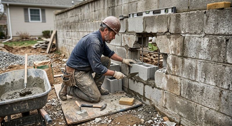 Block Wall Repair in Bellevue, NE