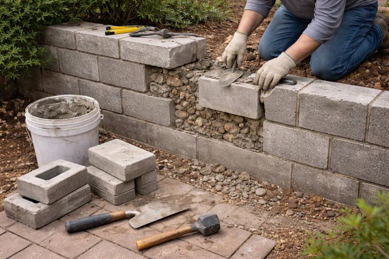 Block Wall Repair in Pacific Junction, IA