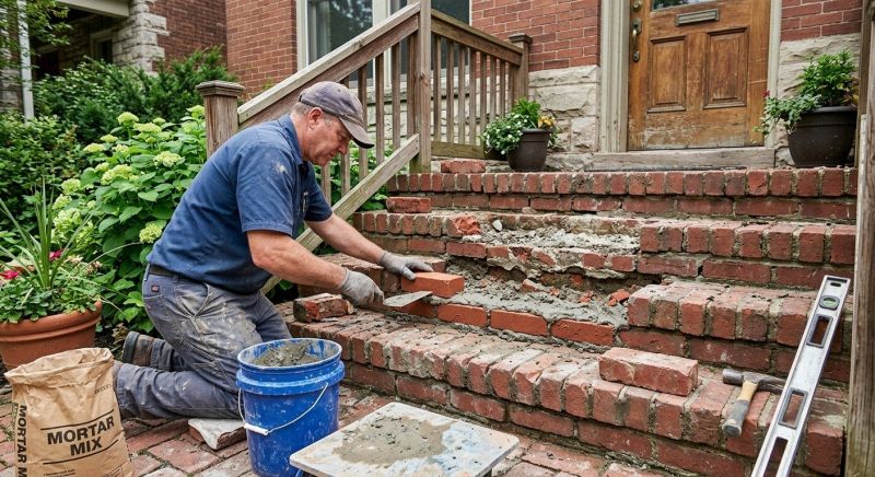 Brick Stoop Repair in Omaha, NE