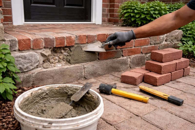 Entryway Brick Repair in Omaha, NE