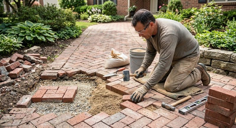 Entryway Brick Repair in Omaha, NE