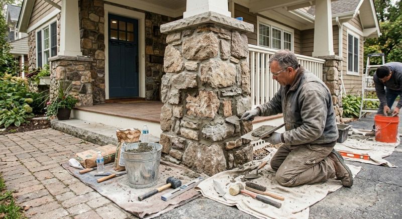 Stone Column Repair in Omaha, NE