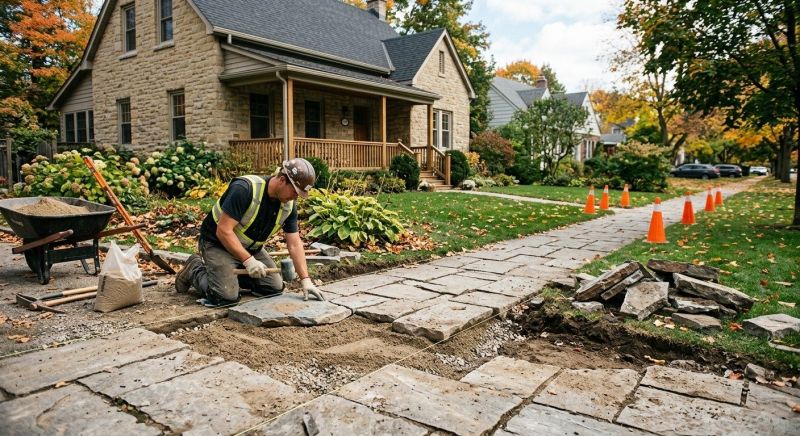 Stone Walkway Repair in Omaha, NE