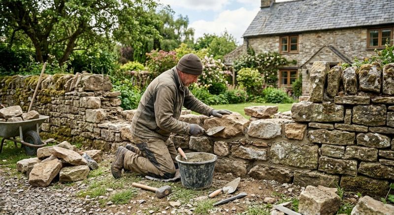 Stone Wall Repair in Underwood, IA