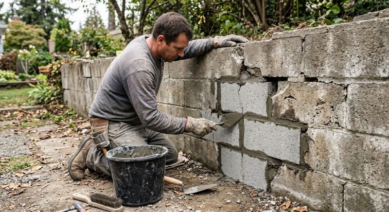 Stone Wall Repair in Waterloo, NE